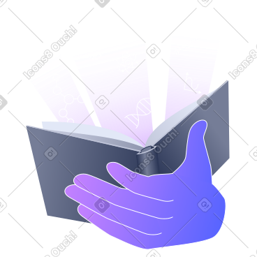 Hand holding a book full of knowledge PNG, SVG