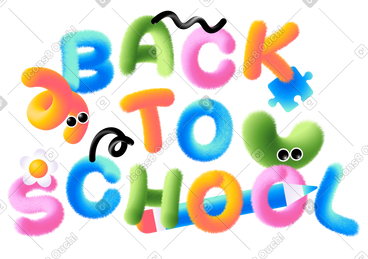 Lettering Back to School with pencil and puzzle text PNG, SVG