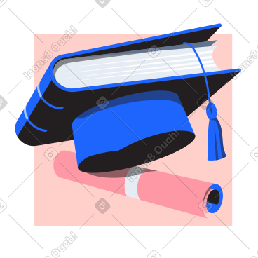 Higher education, academic cap and diploma  PNG, SVG