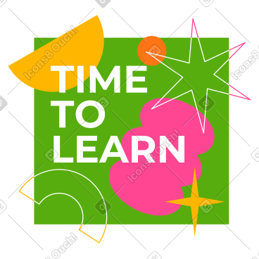Text Time to learn with geometric abstract background PNG, SVG