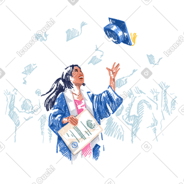 Young woman celebrating university graduation PNG, SVG