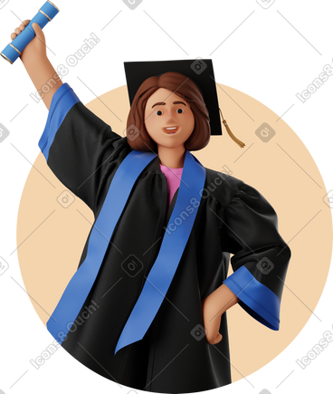 Graduated student with diploma PNG, SVG