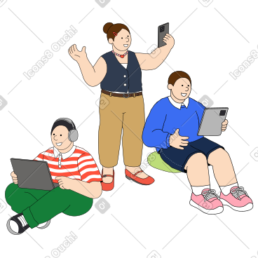 Kindy Style Vector Illustrations in PNG and SVG