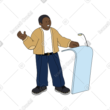 Male lecturer giving a public talk  PNG, SVG