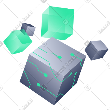Digital cubes PNG, SVG