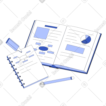 Textbook, notepad and pencil PNG, SVG