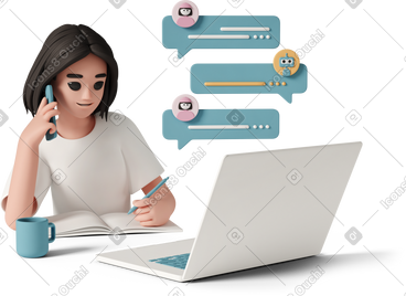 3D Casual life Style Vector Illustrations in PNG and SVG