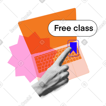Attend a free online class PNG, SVG