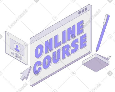 Lettering Online Course in browser with pencil and notepad text PNG, SVG
