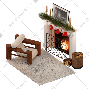 3D Rooms Style Vector Illustrations in PNG and SVG