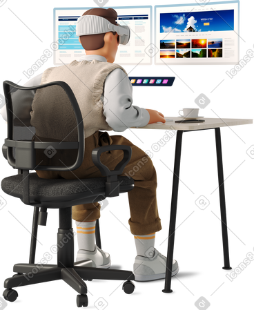 3D Business Style Vector Illustrations in PNG and SVG