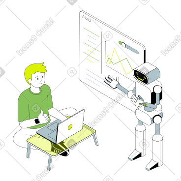 Educational robotics in classroom PNG, SVG